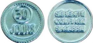 Jeton de 30 jours en nickel.