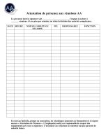 Attestation de présence aux réunions AA
